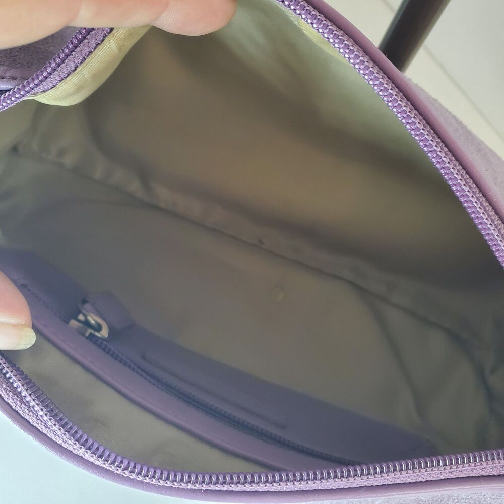 Y2K Purple Lavender Faux Suede Shoulder Bag Purse 10x6x4 90s Street Summer - Picture 6 of 8
